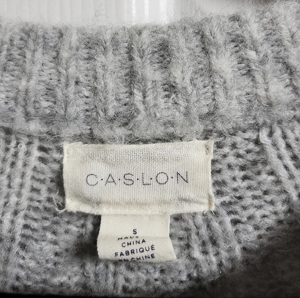 Caslon - Gray Women's Puff Sleeve Sweater- Size S - Picture 6 of 6